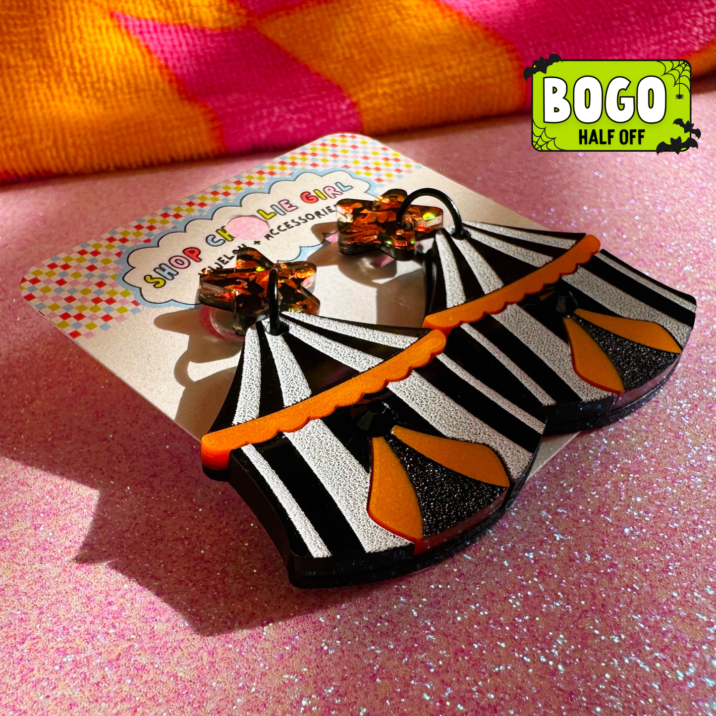 Spooky Circus Tent Acrylic Earrings