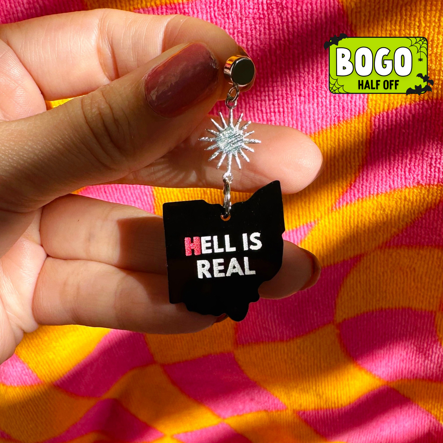 Hell Is Real Ohio Acrylic Earrings
