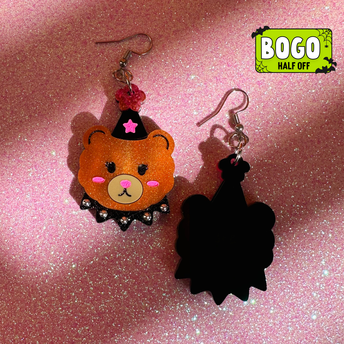 Bear Clown Acrylic Earrings
