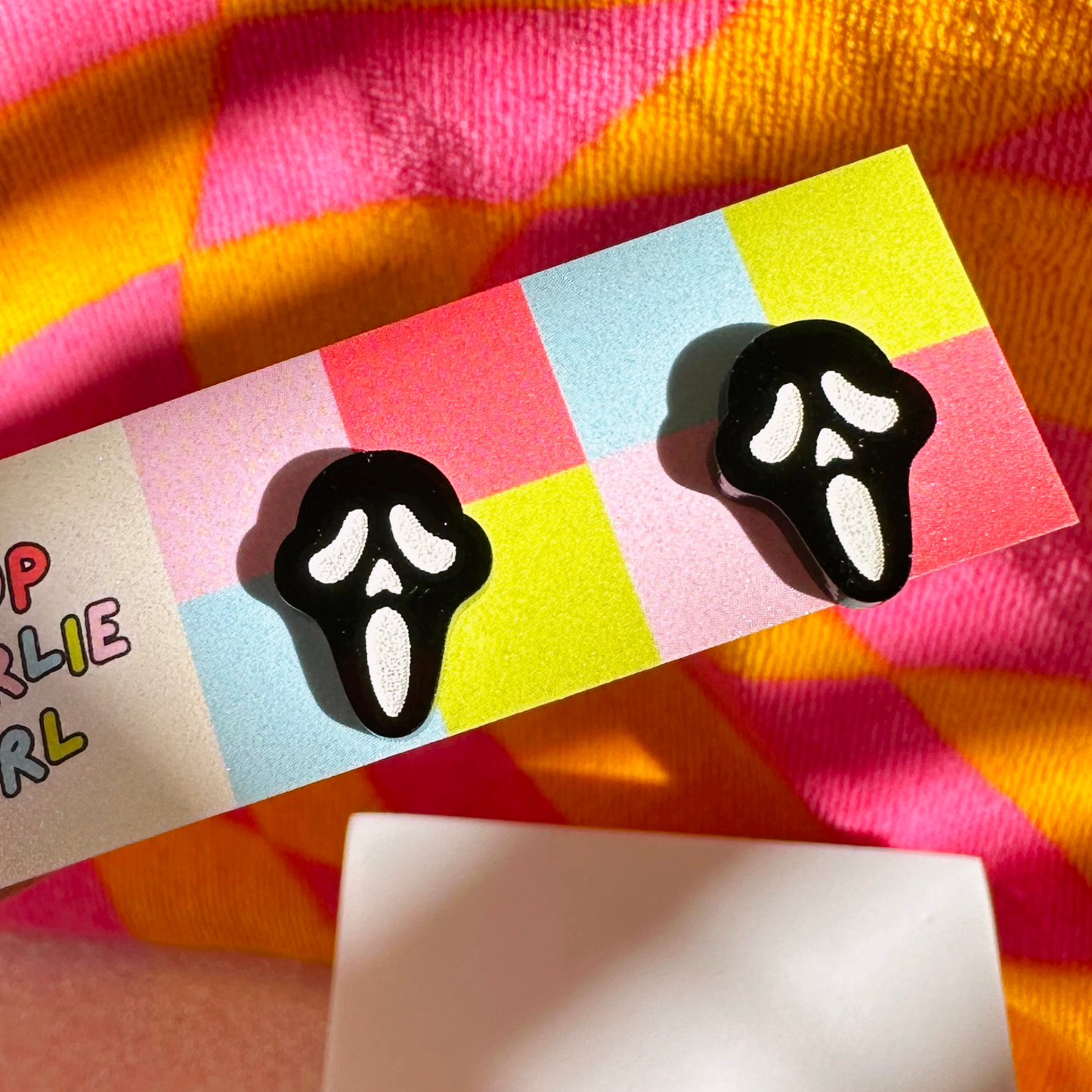 Ghostface Acrylic Stud Earrings