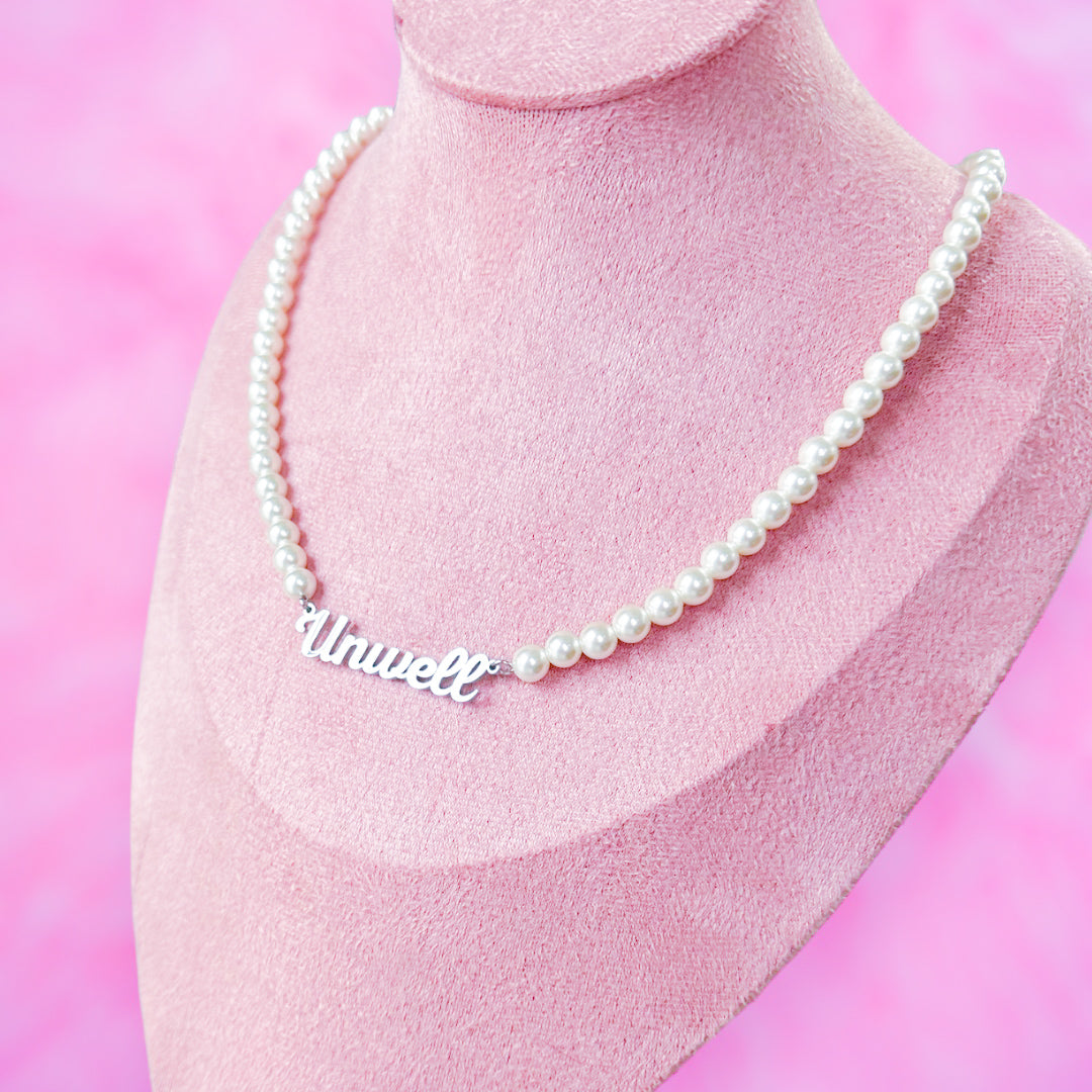 PREORDER: Unwell Pearl Necklace in Silver