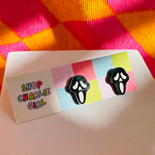 Ghostface Acrylic Stud Earrings