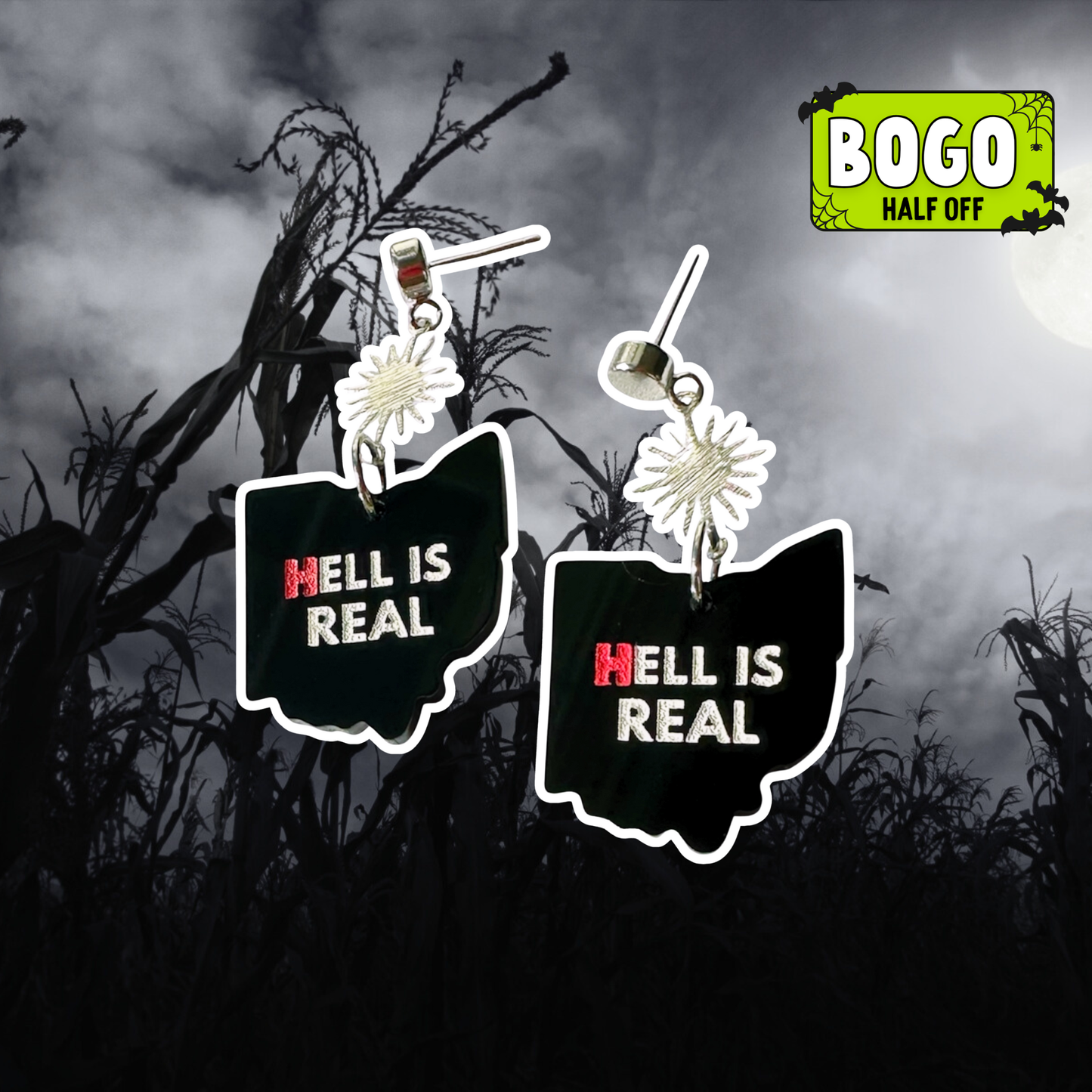 Hell Is Real Ohio Acrylic Earrings