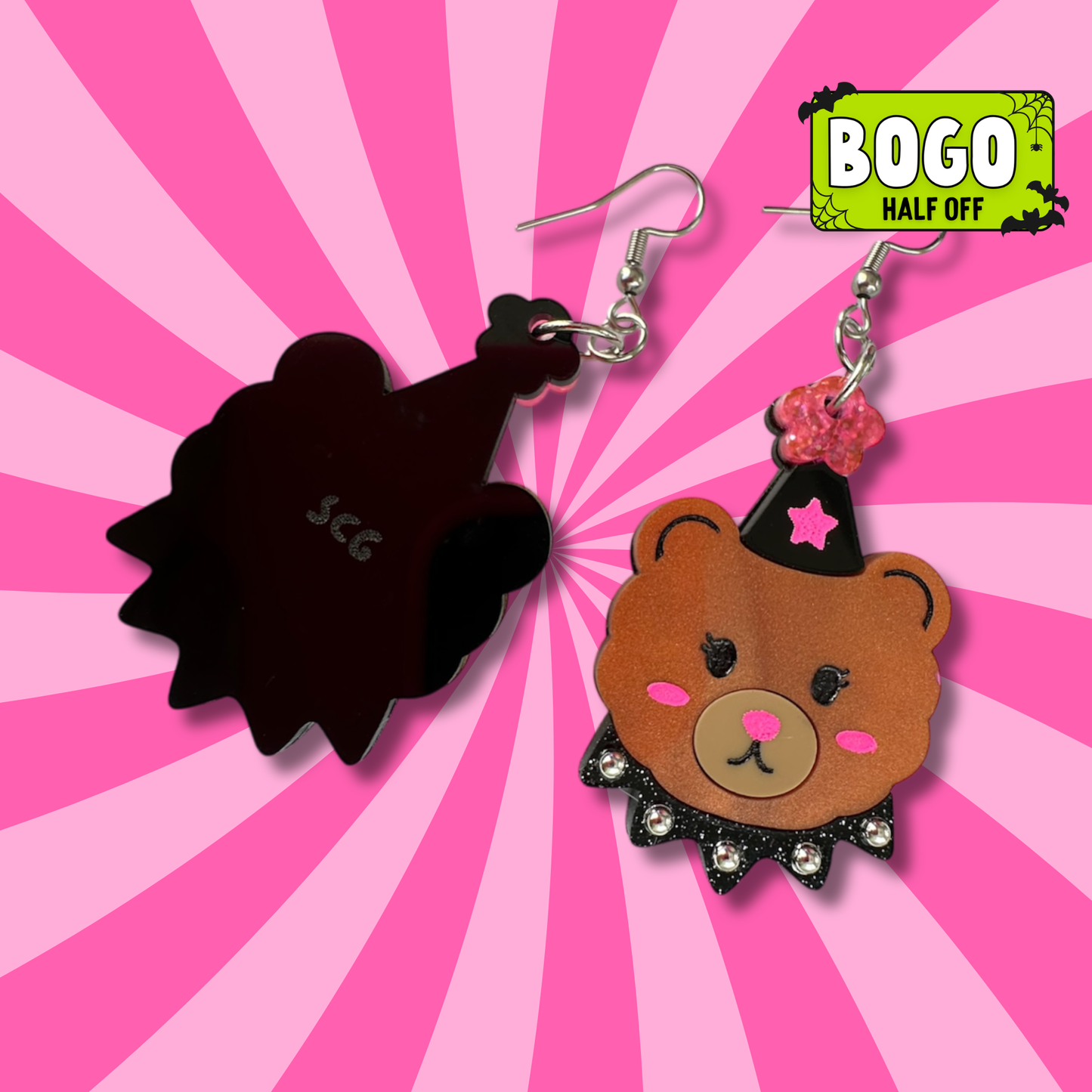 Bear Clown Acrylic Earrings