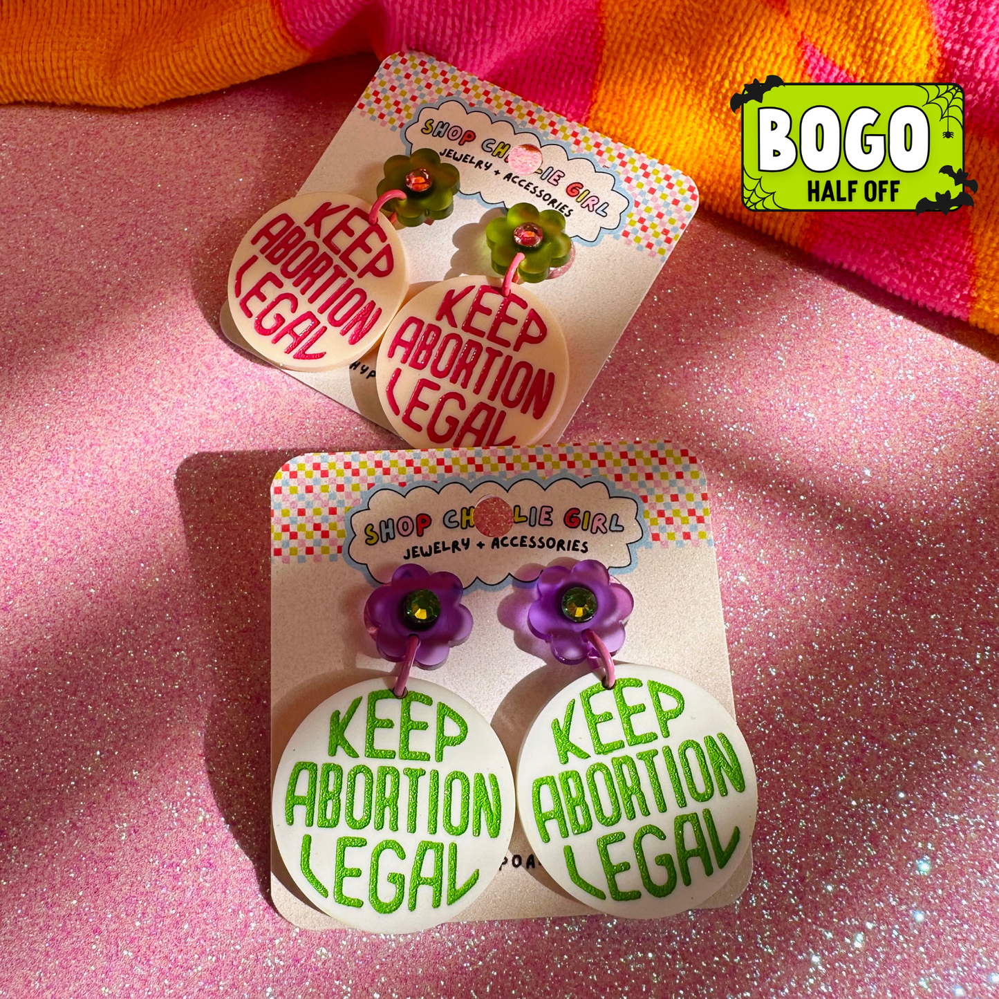 Keep Abortion Legal Acrylic Earrings - Choose Color