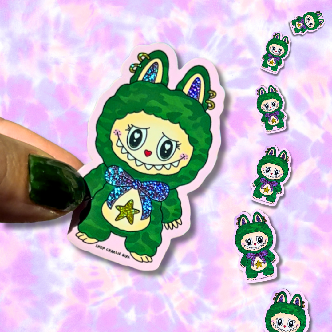 Labubu Fan Art Sticker - Green Camo