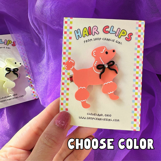 Poodle Hair Clip - Choose Color