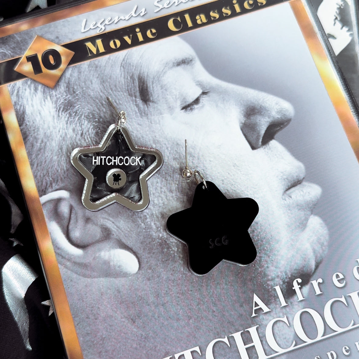 Hitchcock Hollywood Star Acrylic Earrings