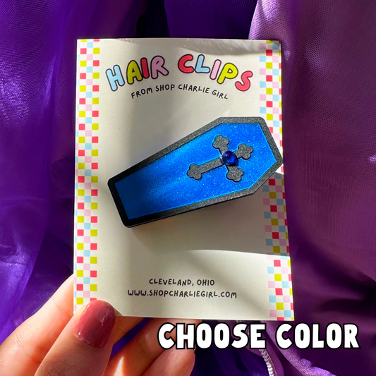 Coffin Hair Clip - Choose Color