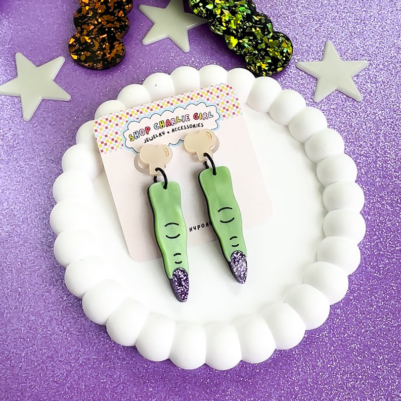 Witch Finger Acrylic Earrings