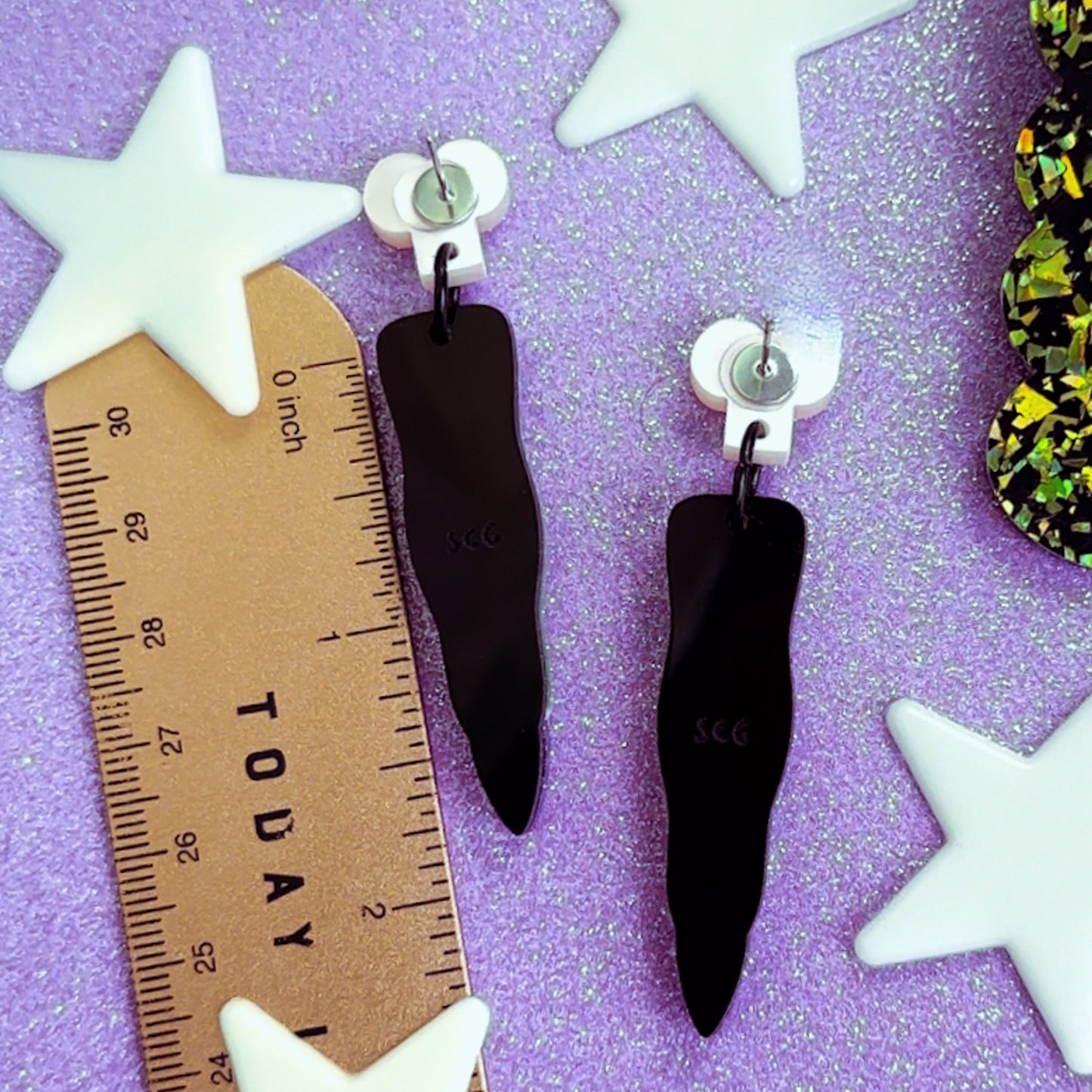 Witch Finger Acrylic Earrings
