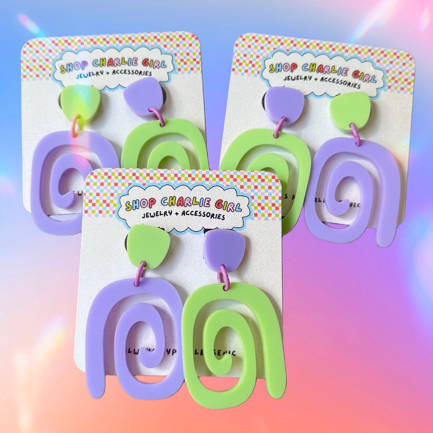 Spiral Acrylic Dangle Earrings