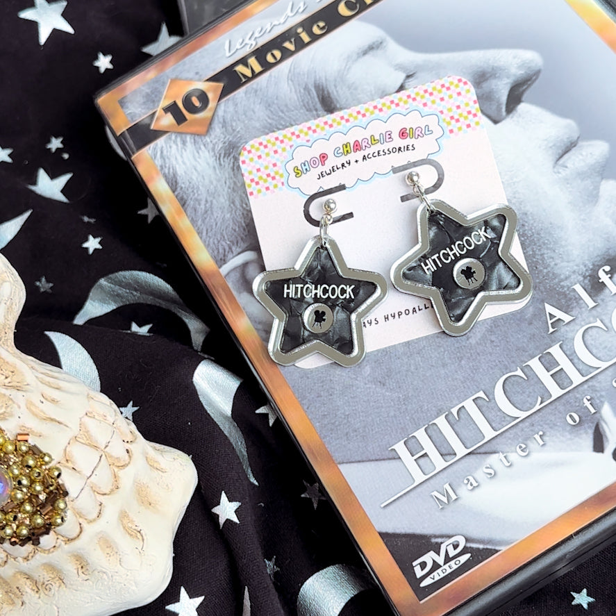 Hitchcock Hollywood Star Acrylic Earrings