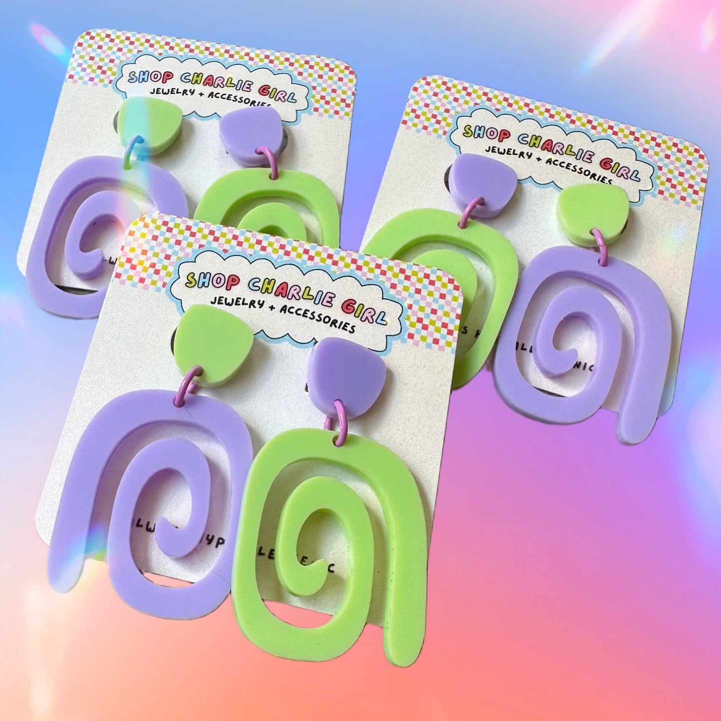 Spiral Acrylic Dangle Earrings