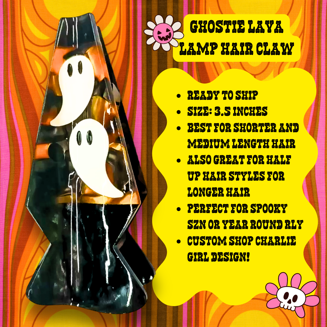 Ghost Lava Lamp Hair Claw