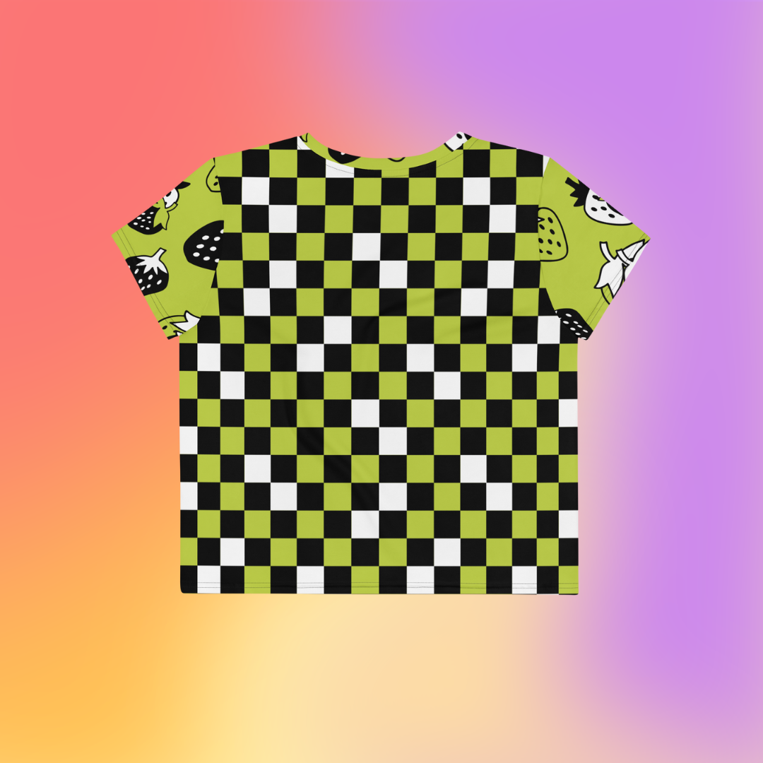 Strawberry Checkered Crop Top