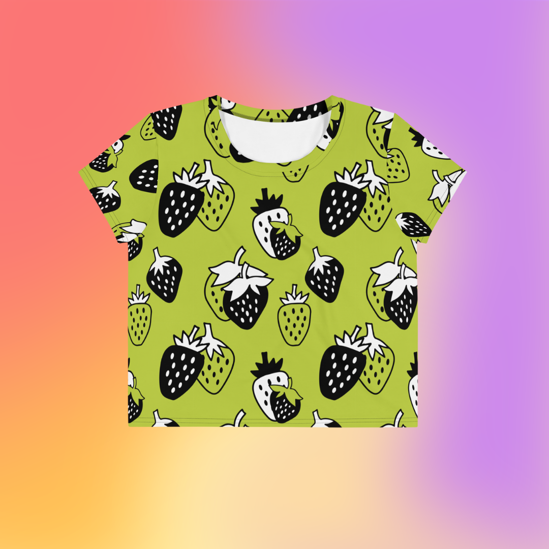 Strawberry Checkered Crop Top