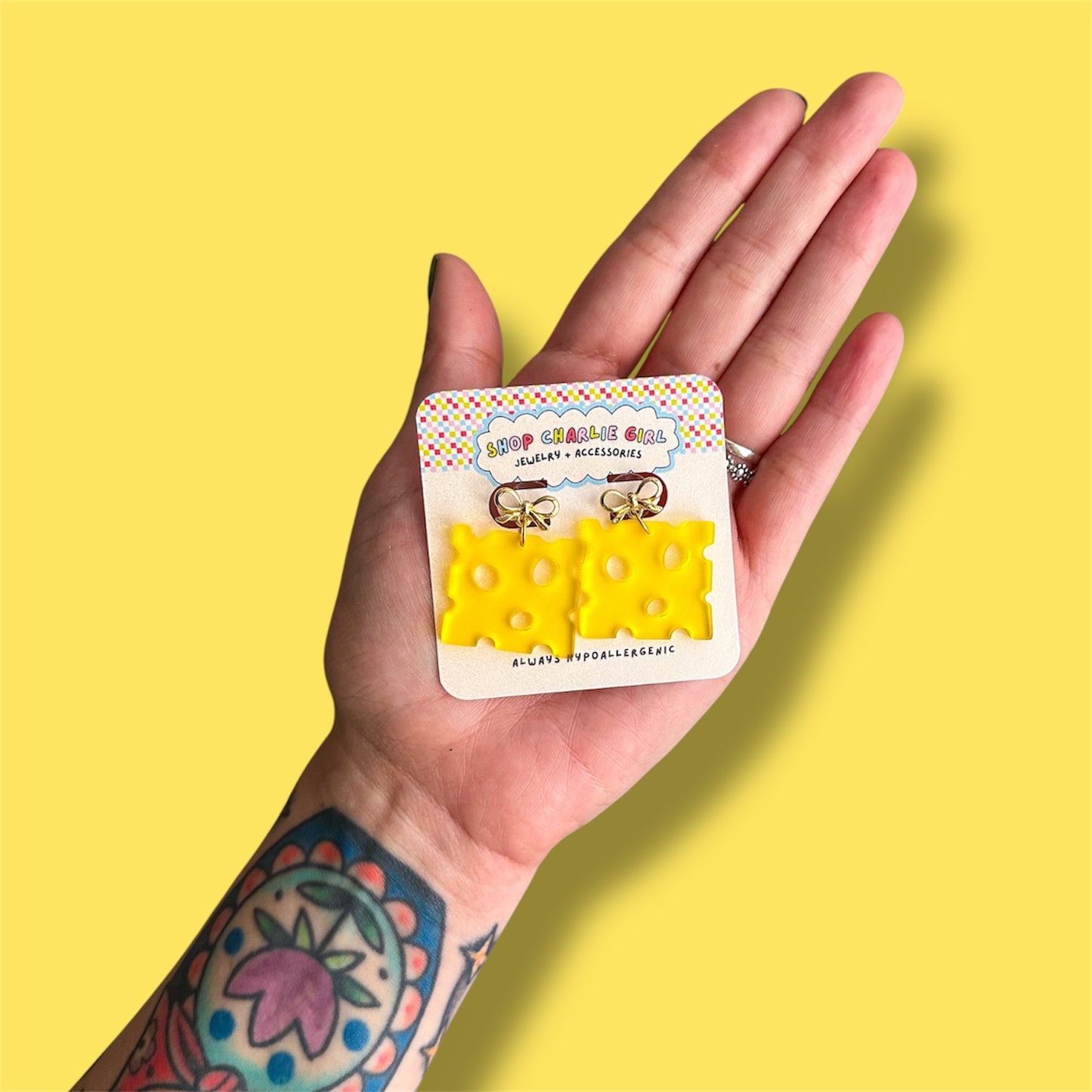 Cheese Slice Acrylic Earrings
