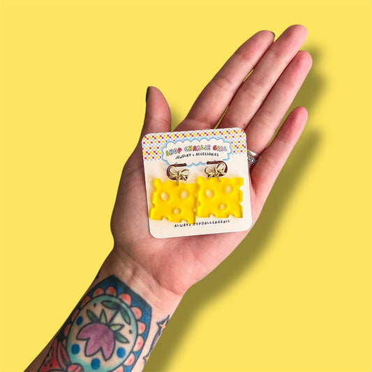 Cheese Slice Acrylic Earrings