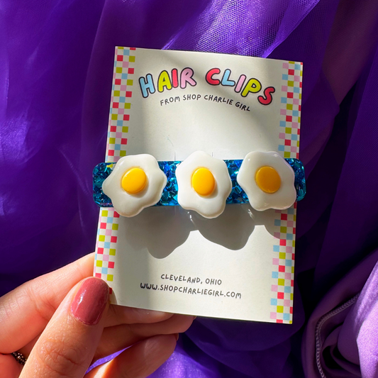 Egg Acrylic + Resin Hair Clip