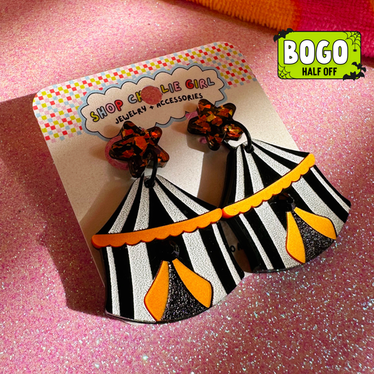 Spooky Circus Tent Acrylic Earrings