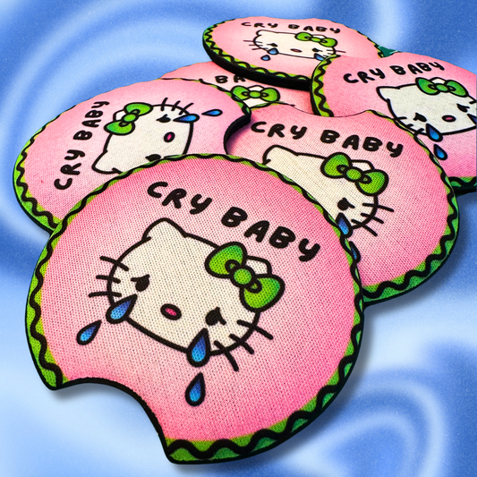 Cry Baby Kitty Car Coasters