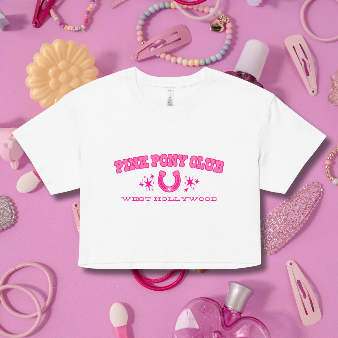 Pink Pony Club Crop Top - White