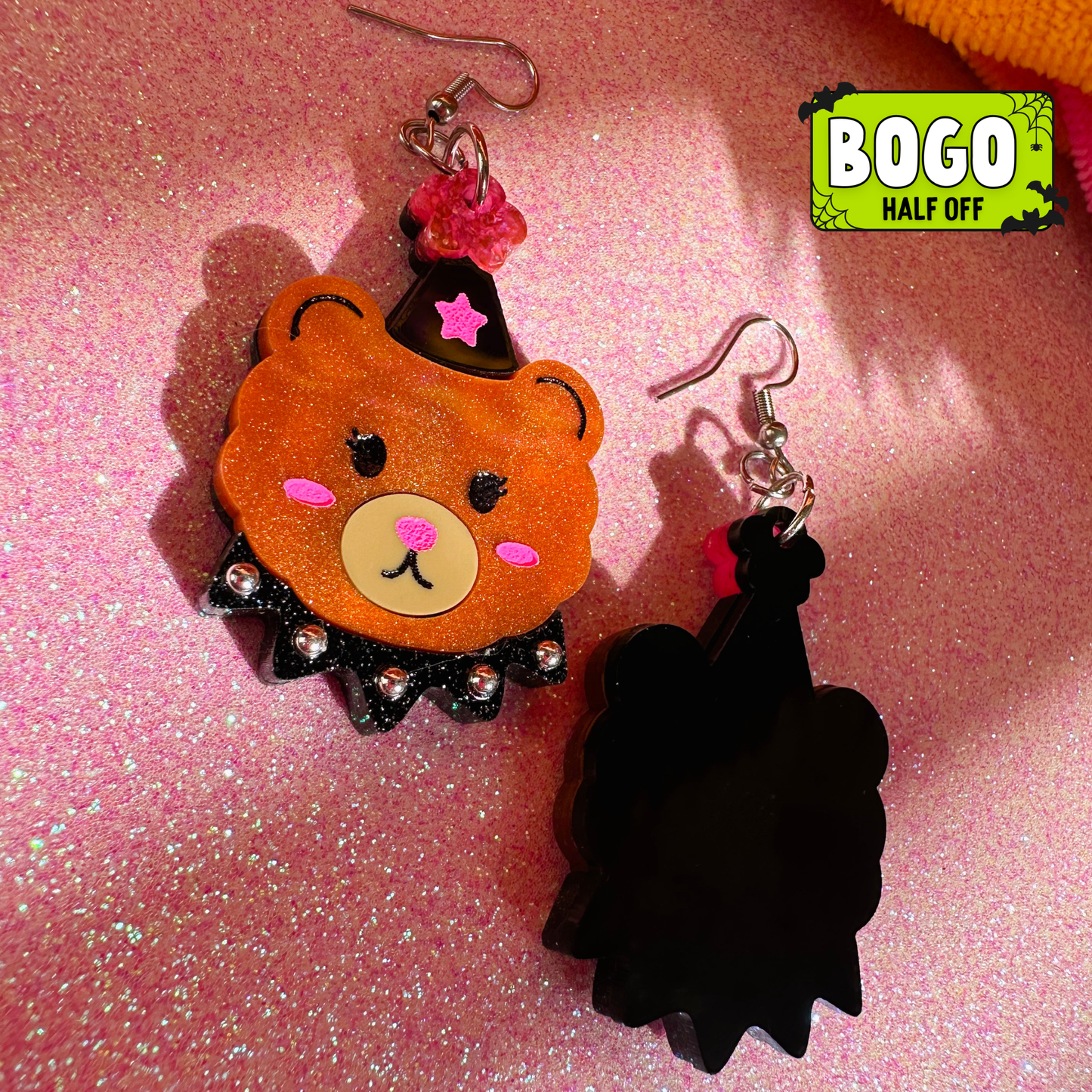 Bear Clown Acrylic Earrings