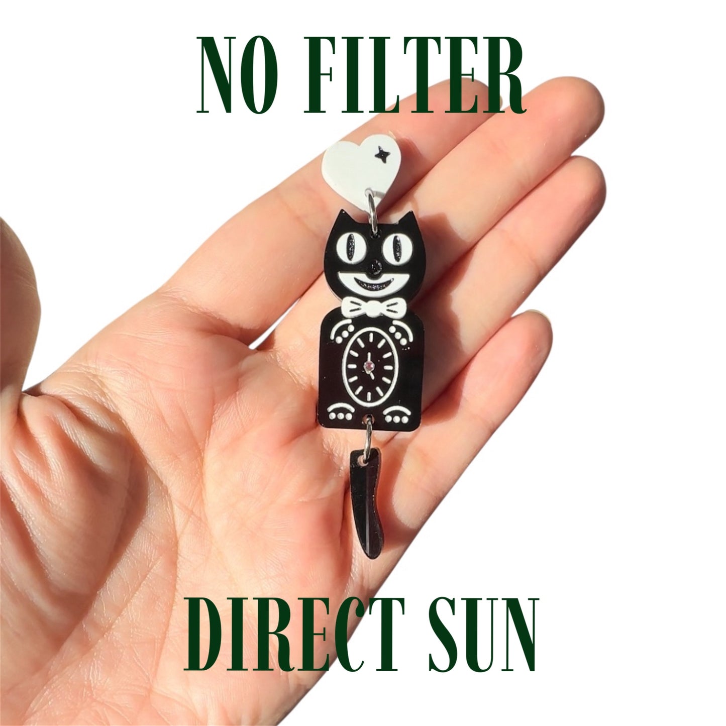 Kit Cat Clock Acrylic Earrings