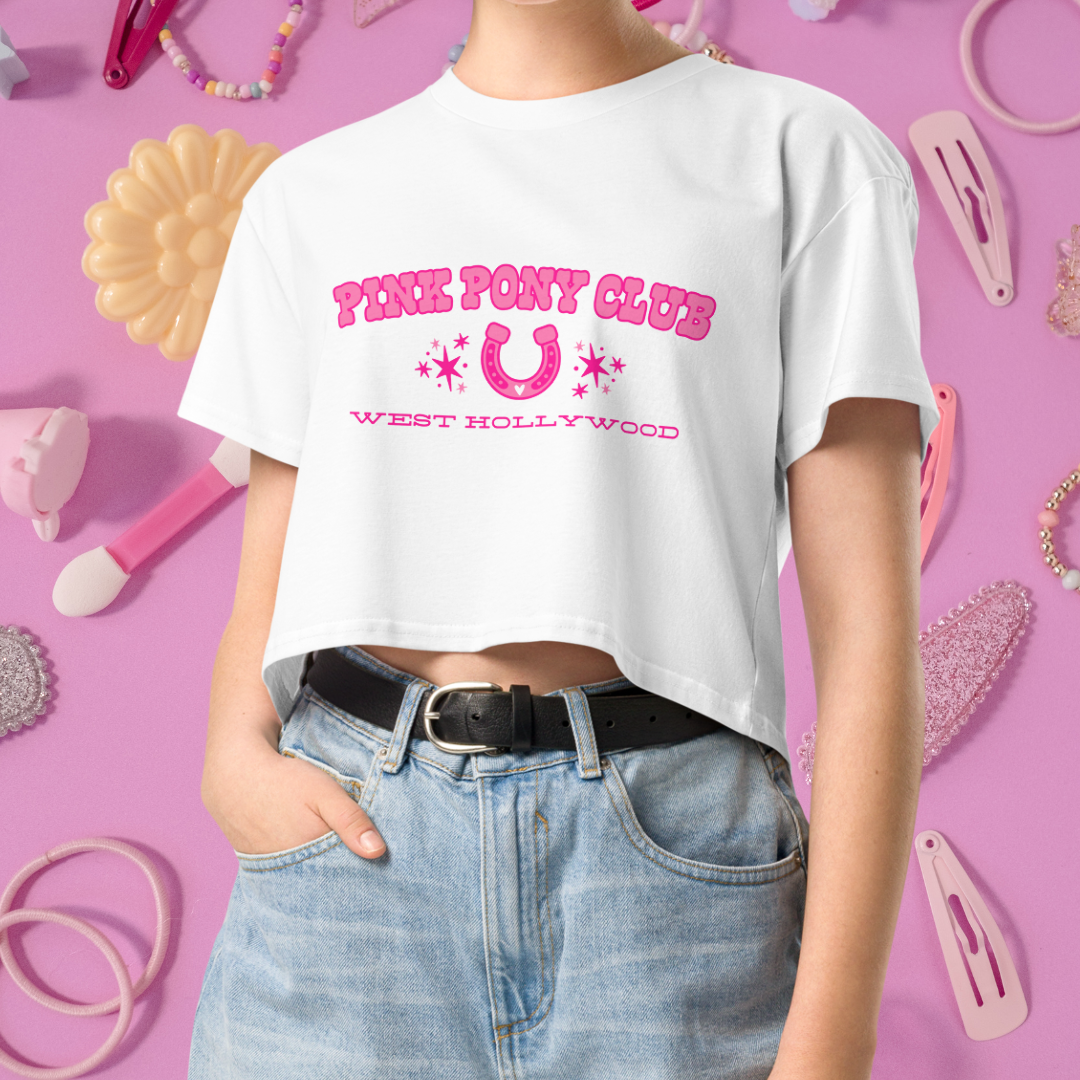 Pink Pony Club Crop Top - White