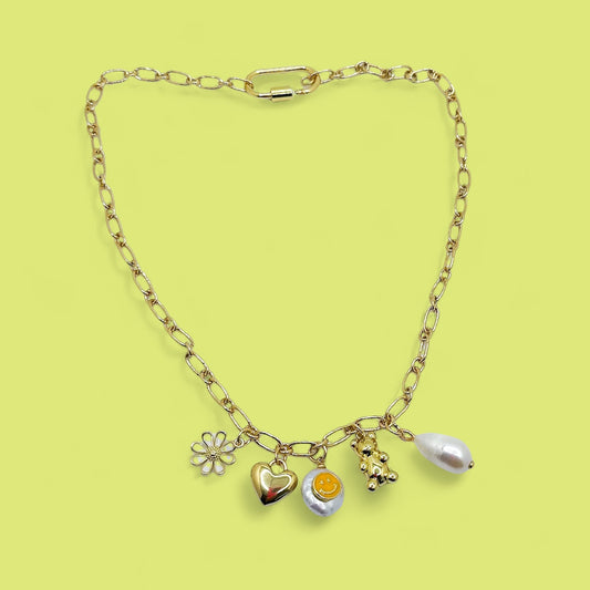 Gold Filled Happy Days Charm Necklace