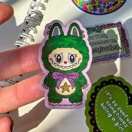 Labubu Fan Art Sticker - Green Camo