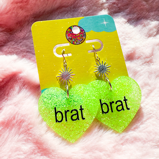 brat Heart Dangles