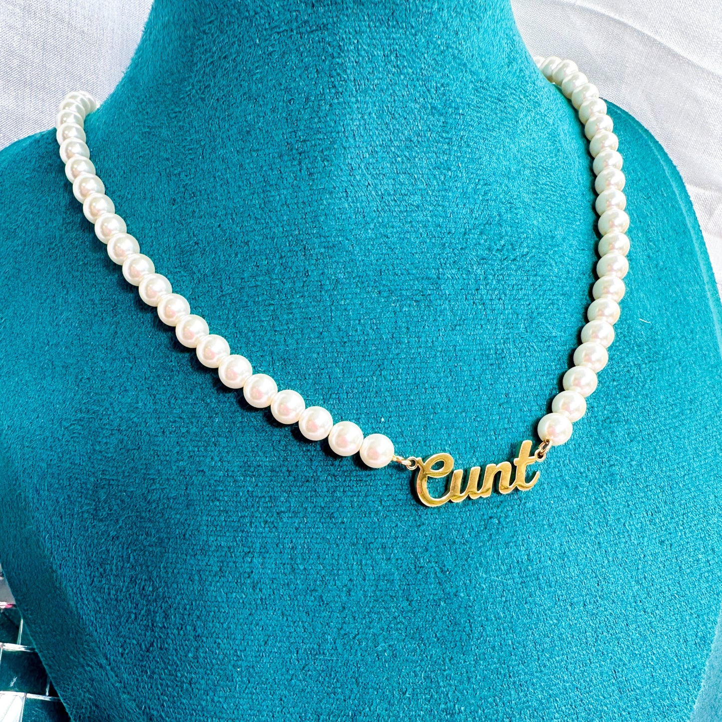 C*nt Pearl Necklace - Gold