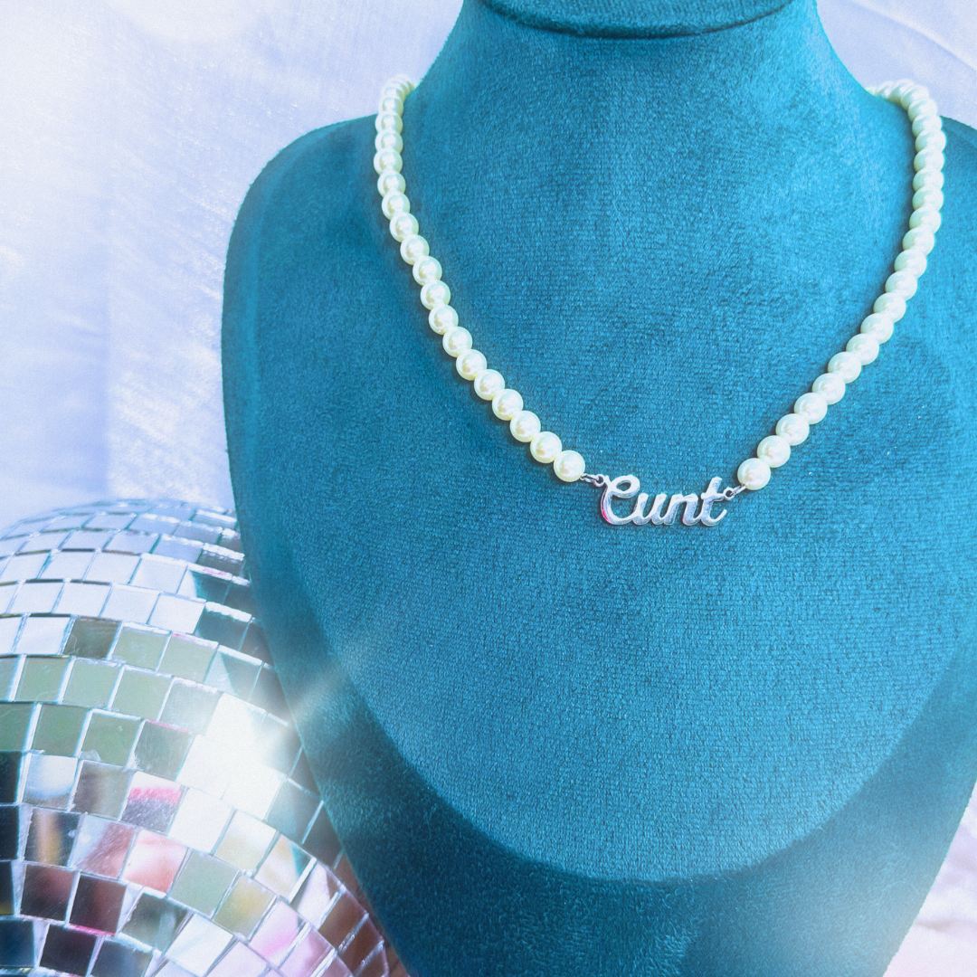 PREORDER: Cunt Pearl Necklace in Silver