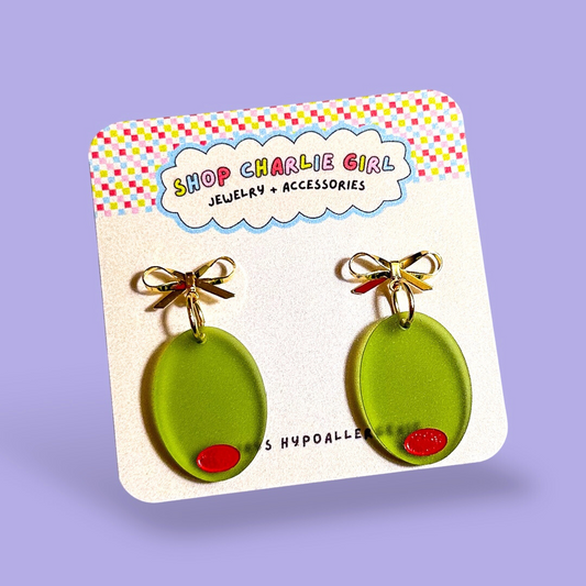 Olive + Bow Acrylic Earrings