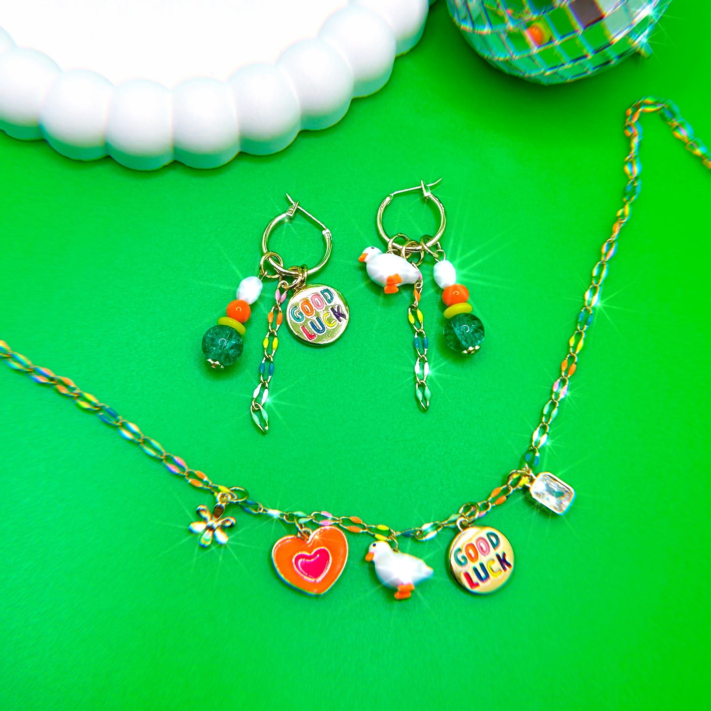 Gold Filled Good Luck, Duck! Charm Necklace