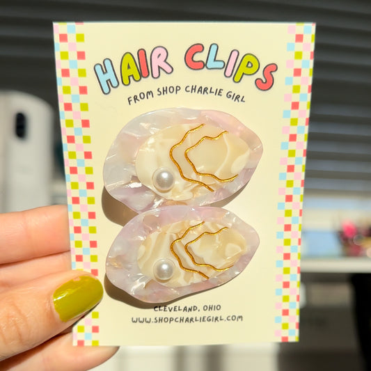 Oyster Hair Clip Set