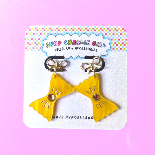 Bowtie Pasta Acrylic Earrings