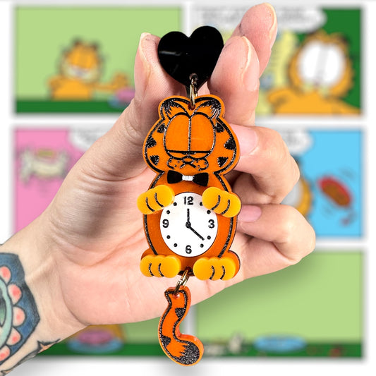 Orange Cat Clock