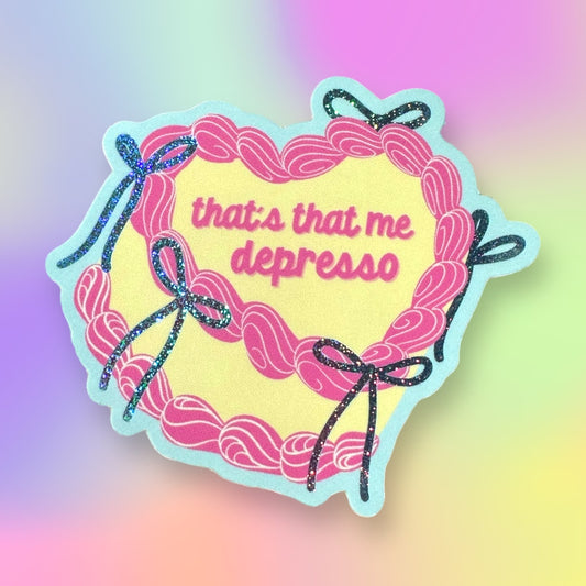 "depresso" Sabrina Carpenter inspired Sticker