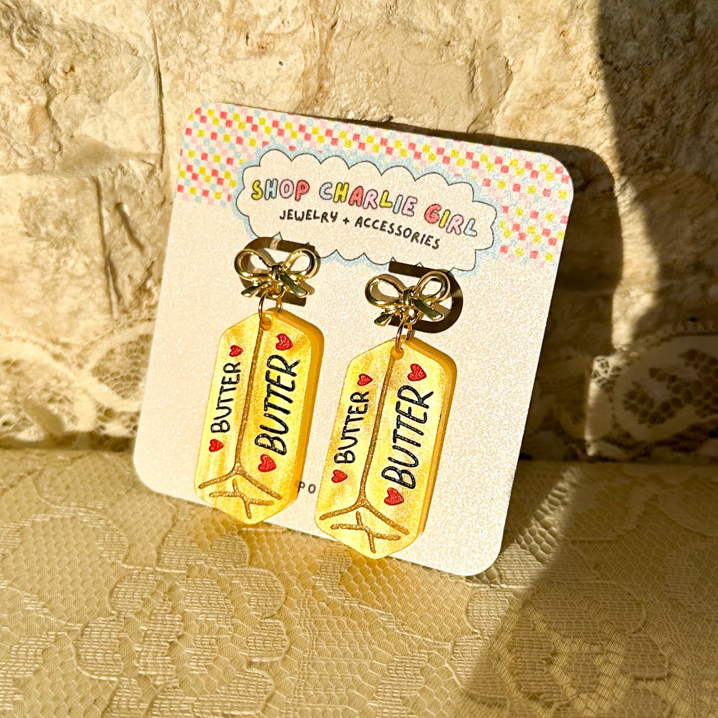 Butter Acrylic Dangle Earrings