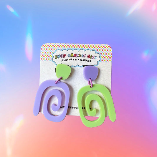 Spiral Acrylic Dangle Earrings