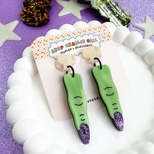 Witch Finger Acrylic Earrings