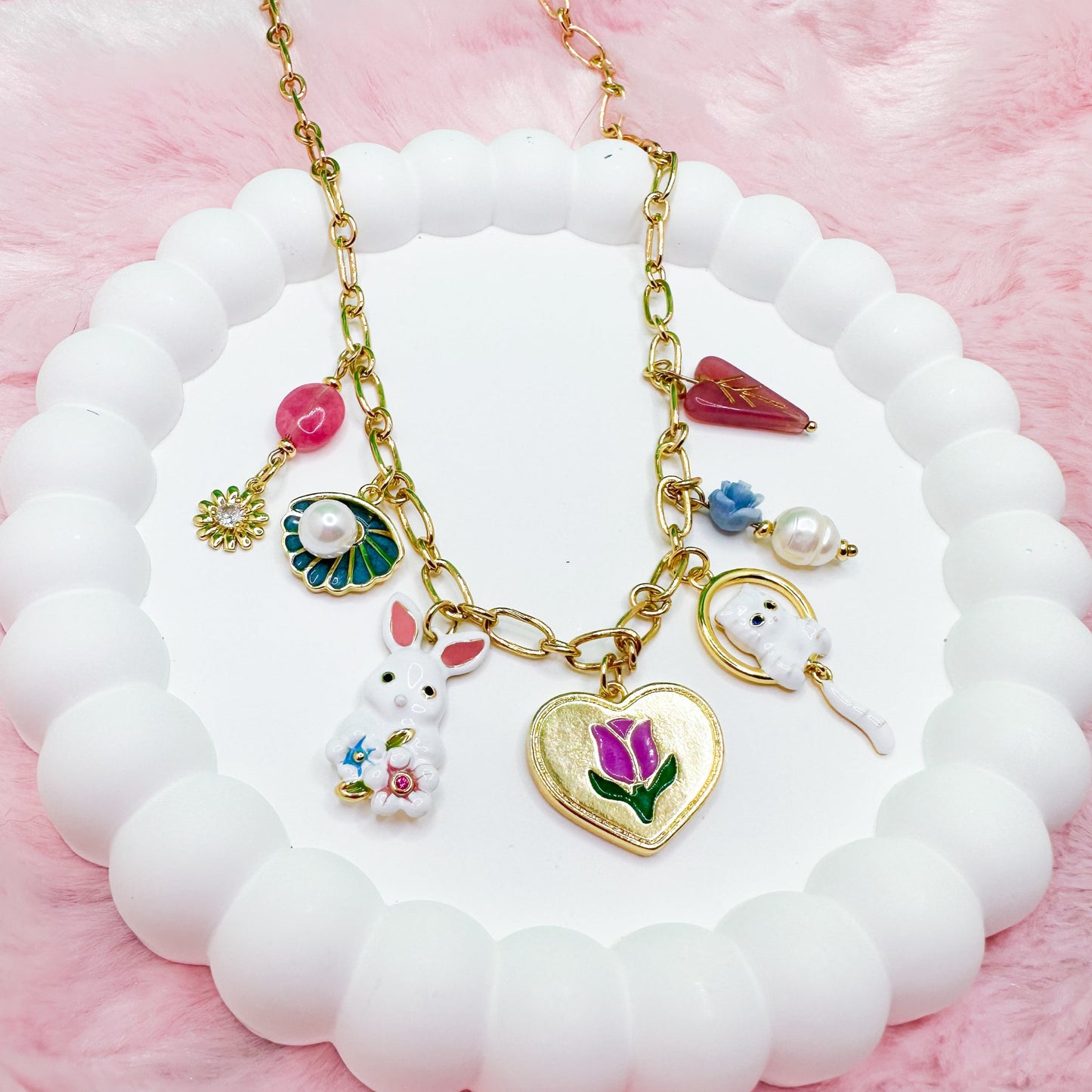 Gold Filled Little Critters Charm Necklace