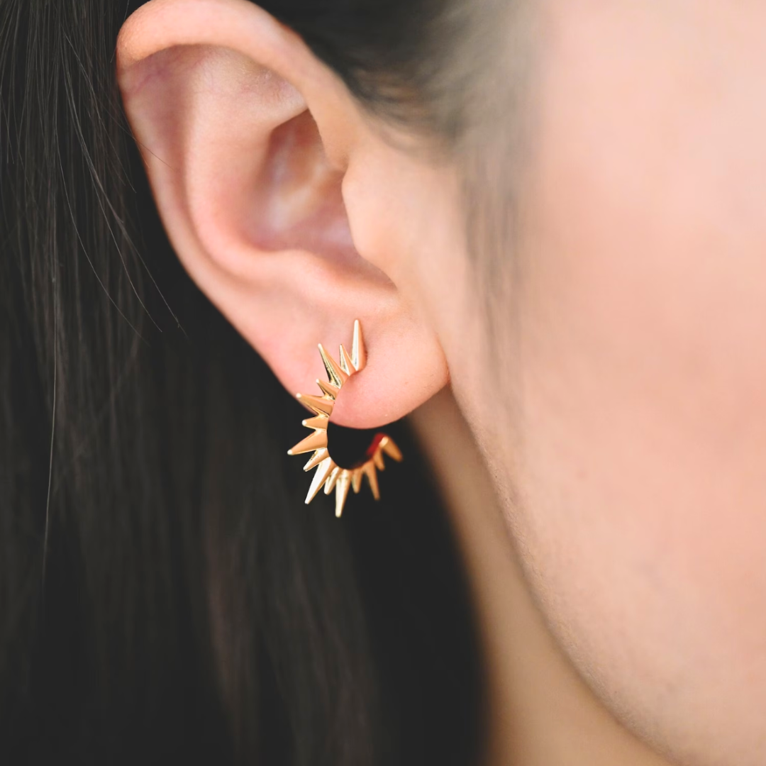 18k Gold Plated Spike Hoops